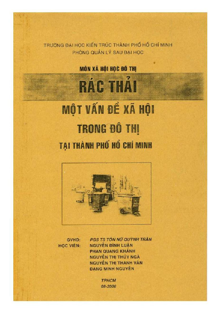 Rác thải một vấn đề xã hội trong đô thị tại thành phố Hồ Chí Minh