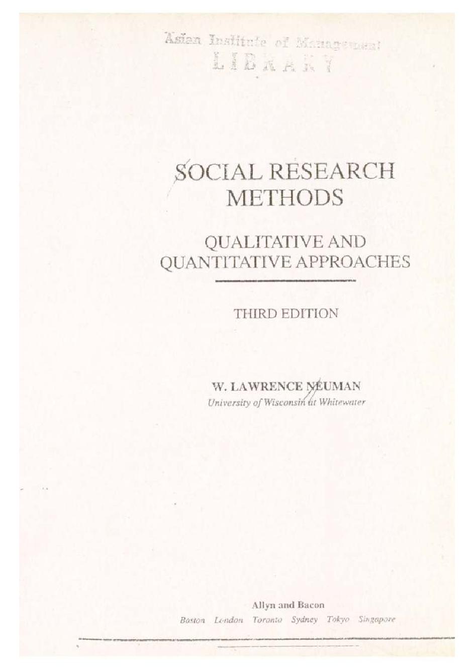 Social research methods :$bqualitative and quantitative approaches