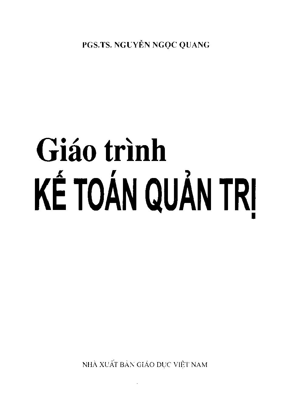 Giáo trình kế toán quản trị