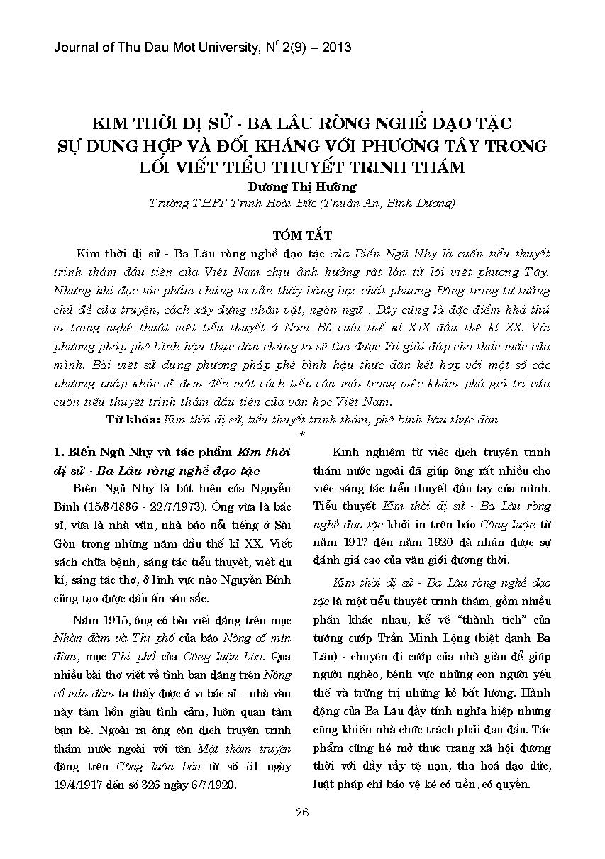 Kim thời dị sử - ba lâu ròng nghề đạo tặc sự dung hợp và đối kháng với phương tây trong lối viết tiểu thuyết trinh thám