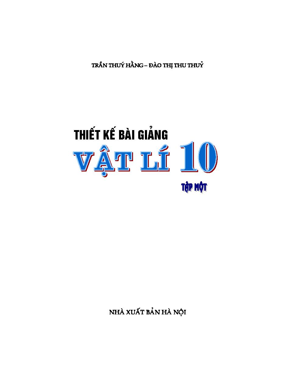 Thiết kế bài giảng vật lí 10.$nT.1