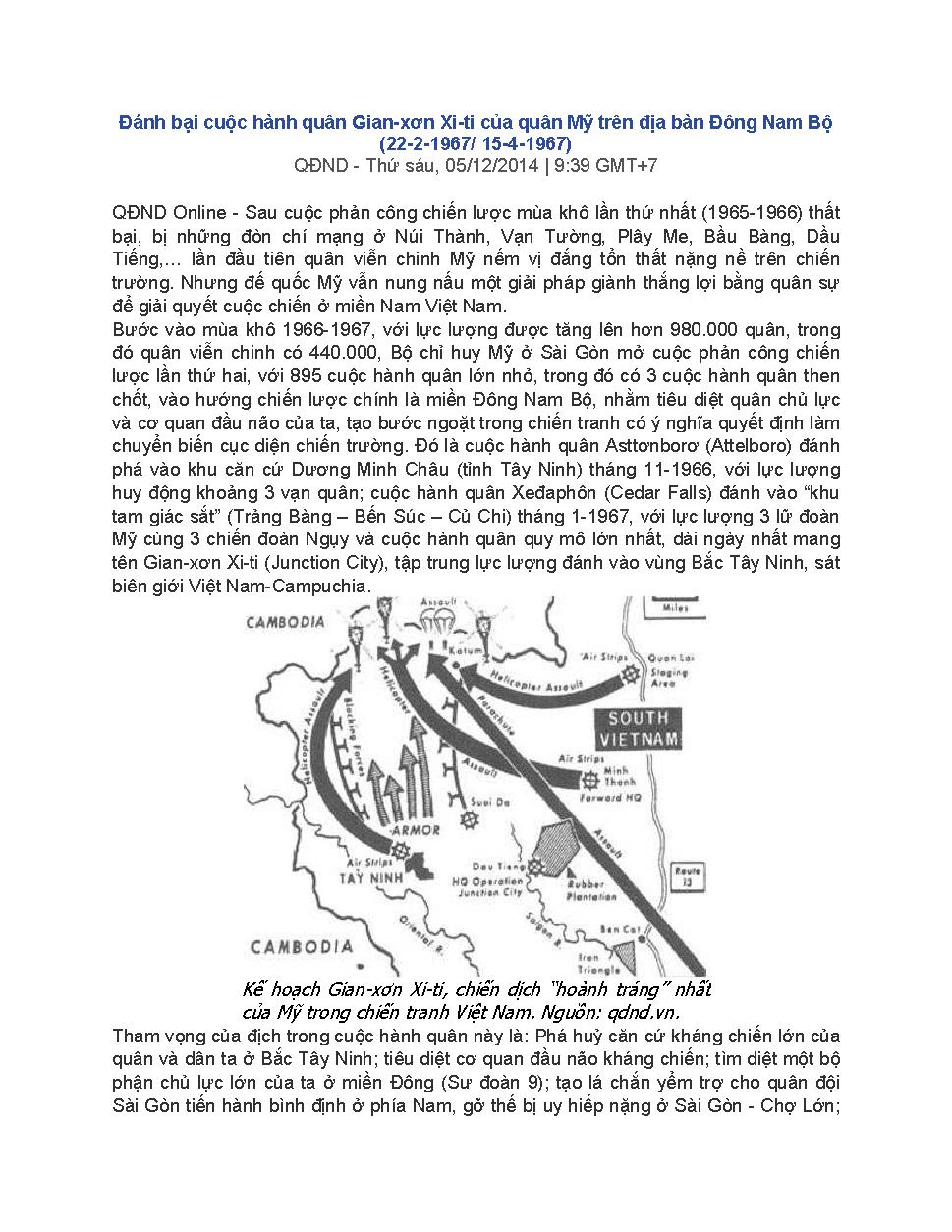 Đánh bại cuộc hành quân Gian-xơn Xi-ti của quân Mỹ trên địa bàn Đông Nam Bộ (22-2-1967/ 15-4-1967)