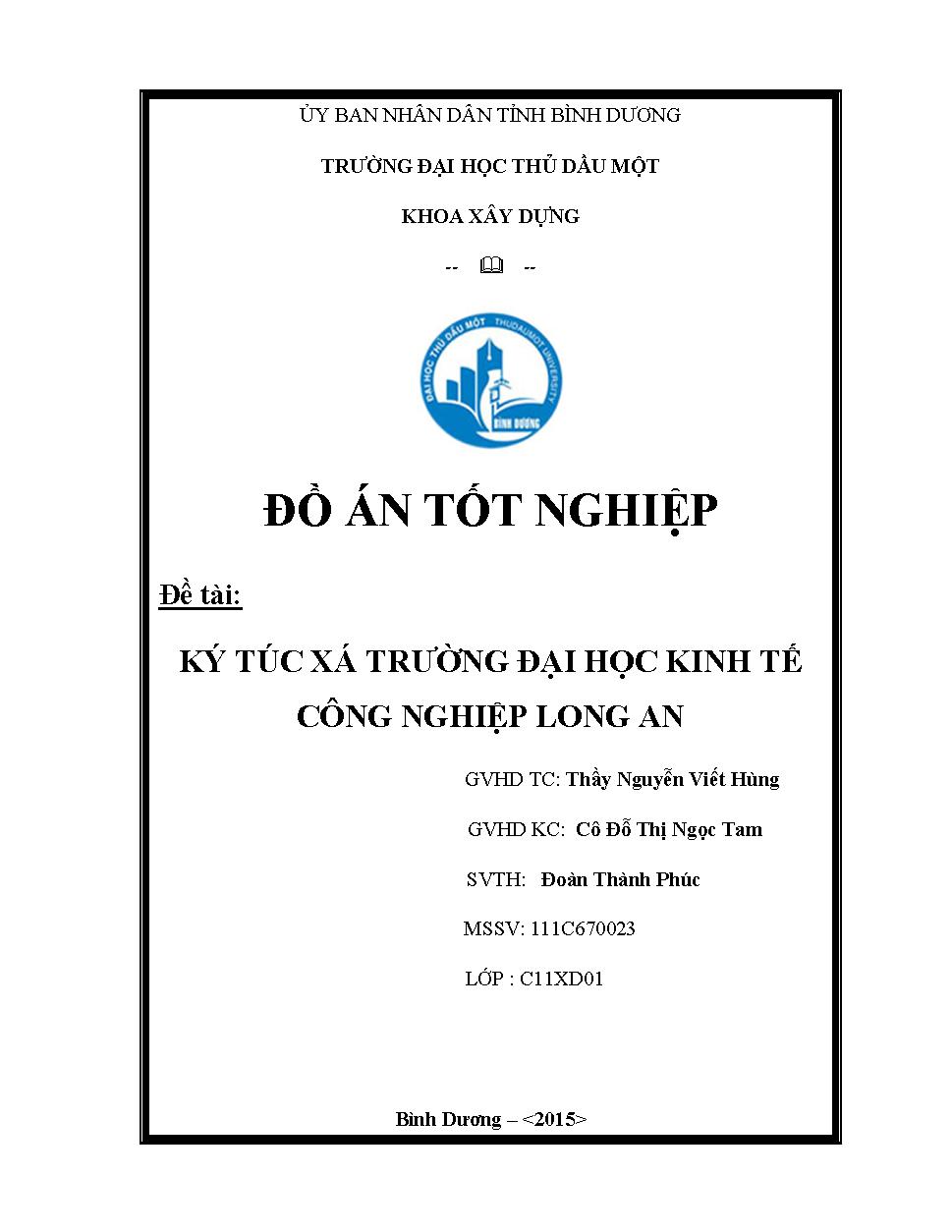 Ký túc xá trường đại học Kinh tế công nghiệp Long An