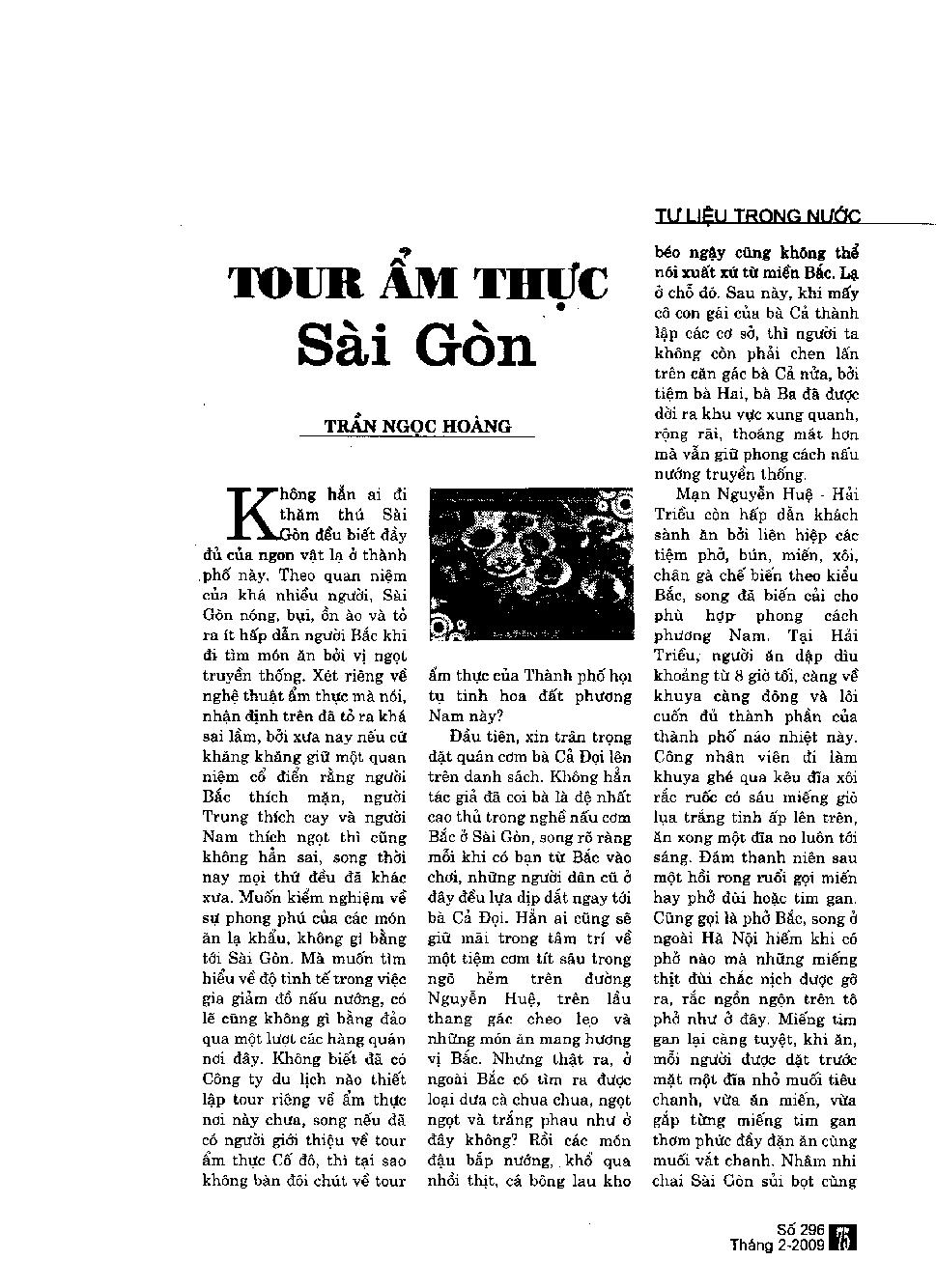 Tour ẩm thực Sài Gòn