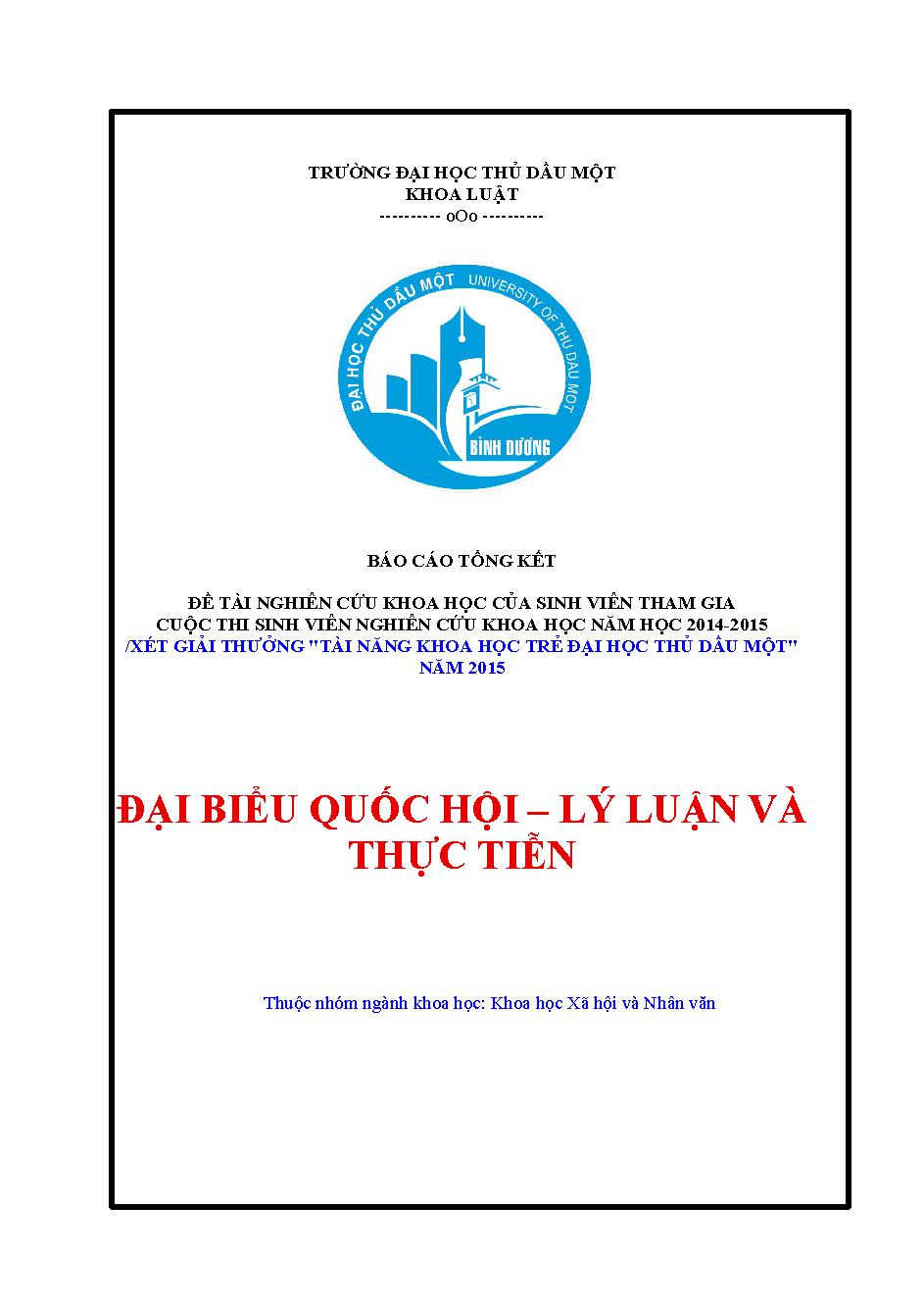 Đại biểu Quốc hội - Lý luận và thực tiễn