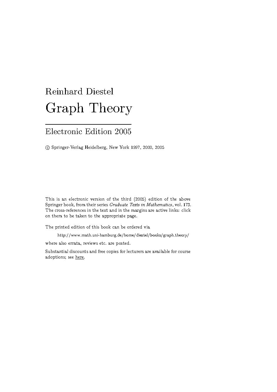 Graph theory: $bElectronic edition