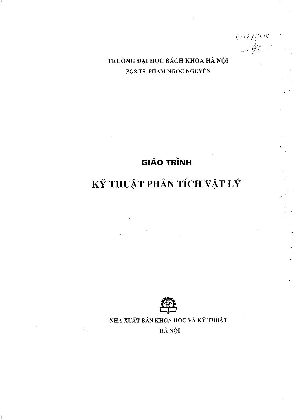 Giáo trình kỹ thuật phân tích vật lý