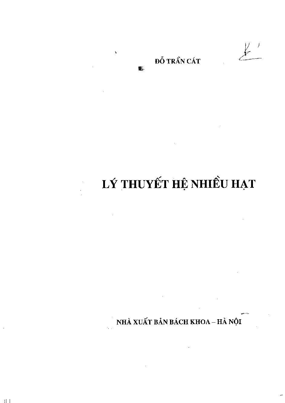 Lý thuyết hệ nhiều hạt