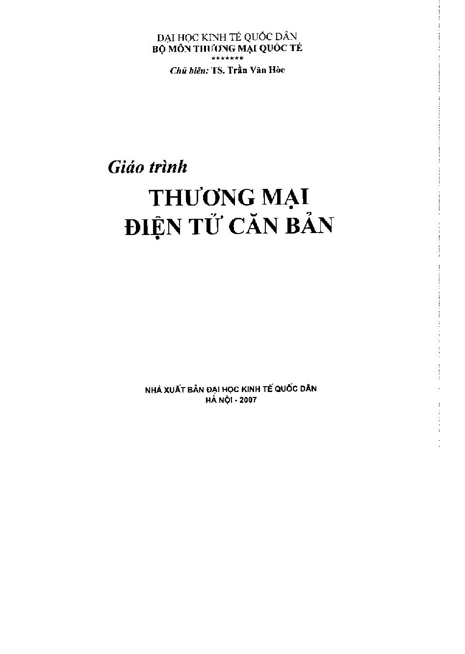 Giáo trình thương mại điện tử căn bản