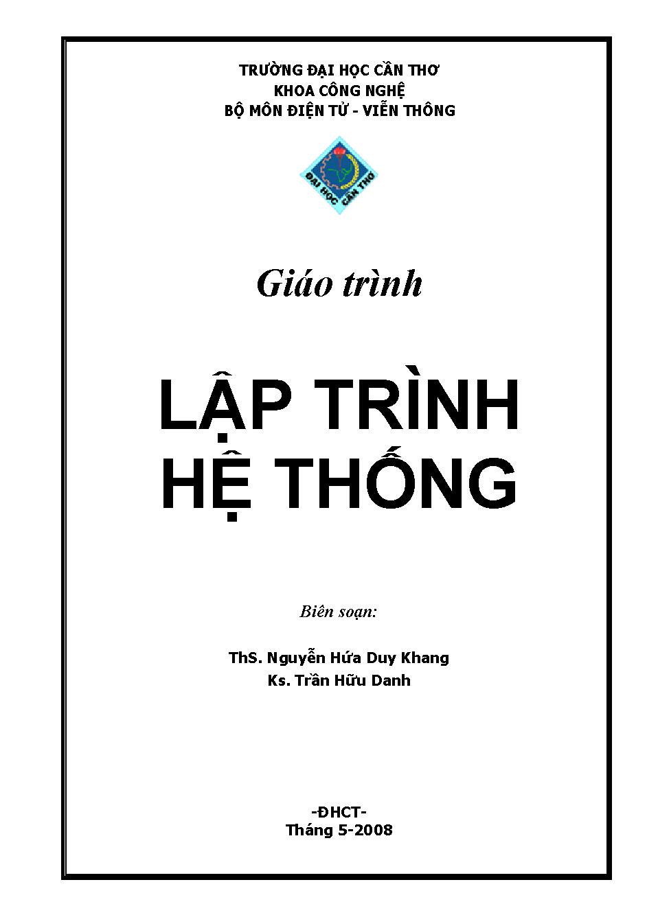 Giáo trình lập trình hệ thống