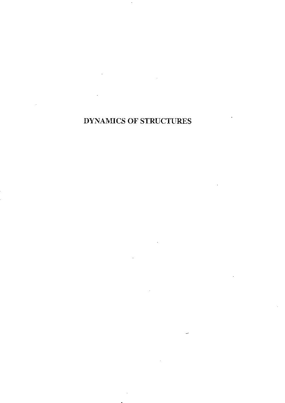 Dynamics of structures :$btheory and applications to earthquake engineering