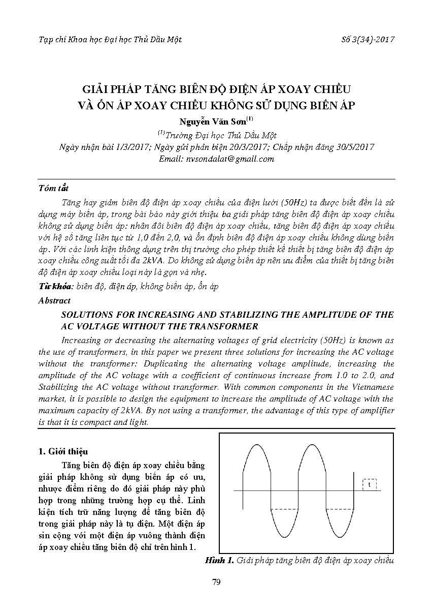 Giải pháp tăng biên độ điện áp xoay chiều và ổn áp xoay chiều không sử dụng biến áp