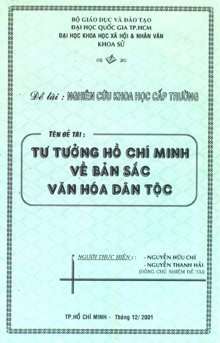 Tư tưởng Hồ Chí Minh về bản sắc văn hóa dân tộc