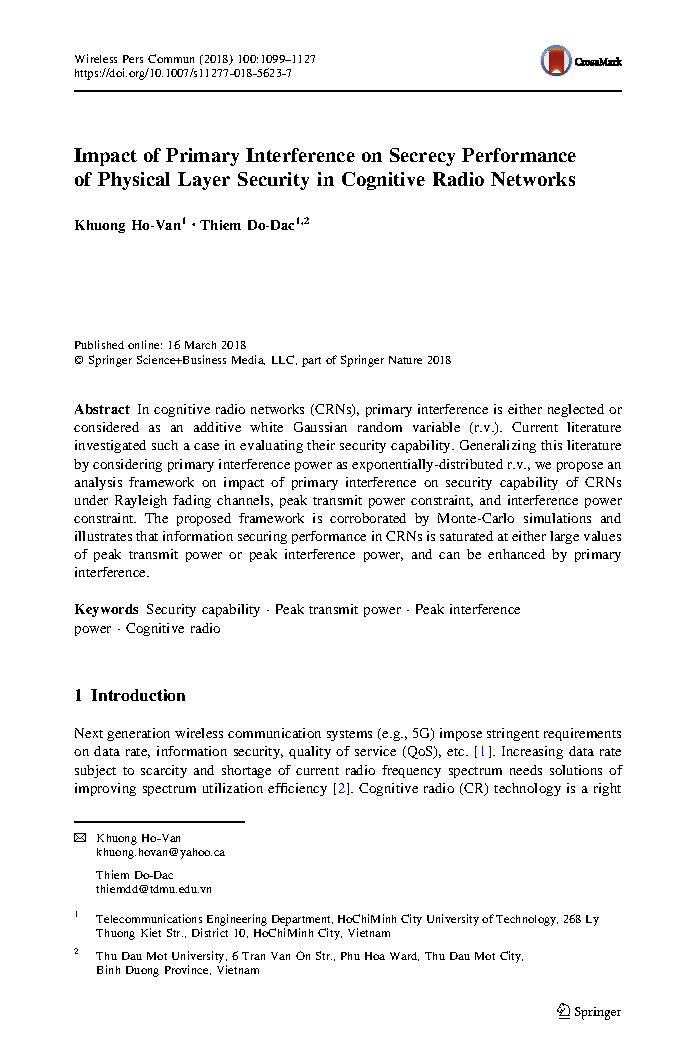 Impact of Primary Interference on Secrecy Performance of Physical Layer Security in Cognitive Radio Networks