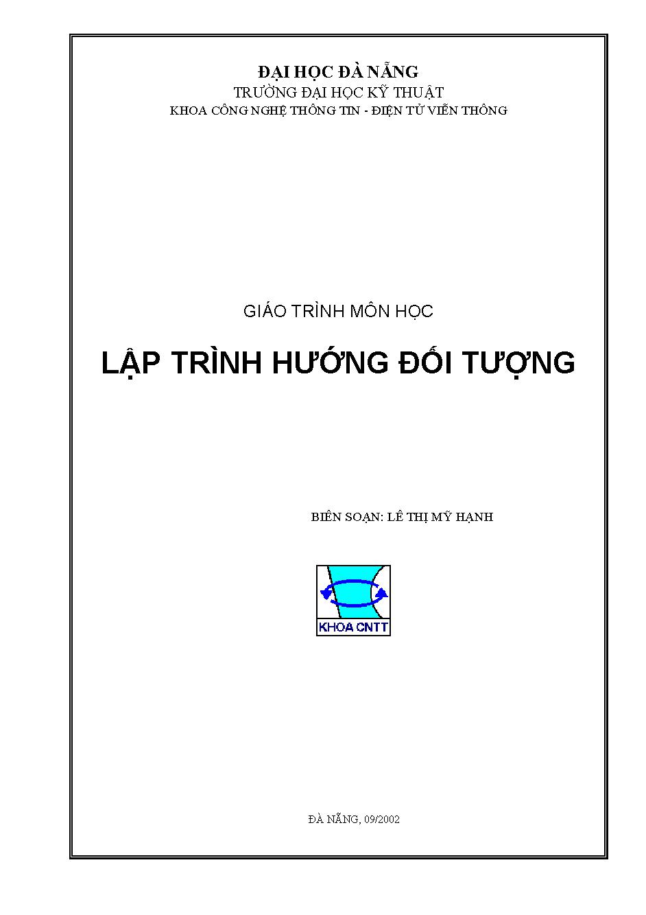 Giáo trình môn học Lập trình hướng đối tượng