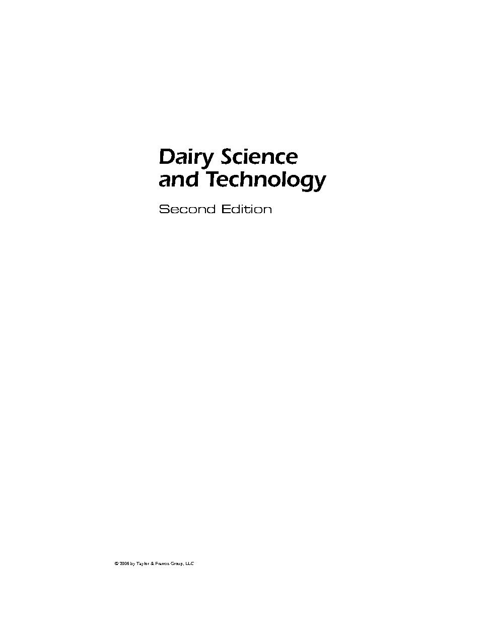 Dairy science and technology