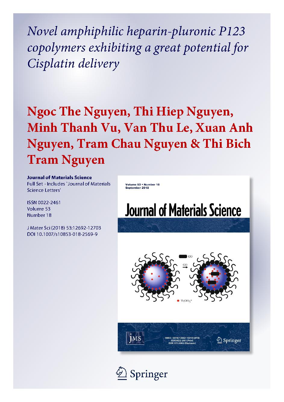 Novel amphiphilic heparin-pluronic P123 copolymers exhibiting a great potential for Cisplatin delivery