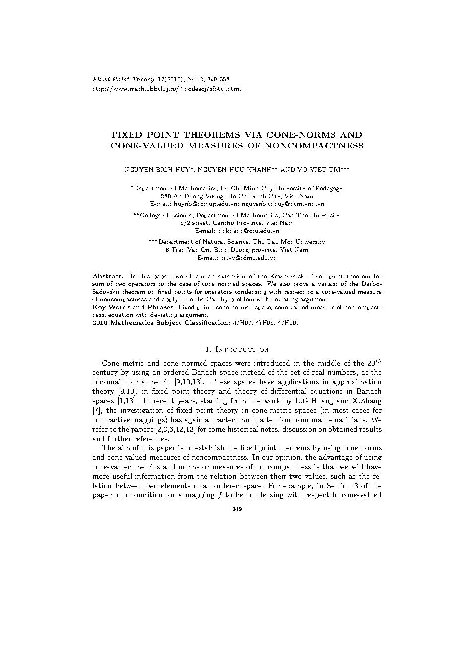 Fixed point theorems via cone-norms and cone-valued measure of noncompactness