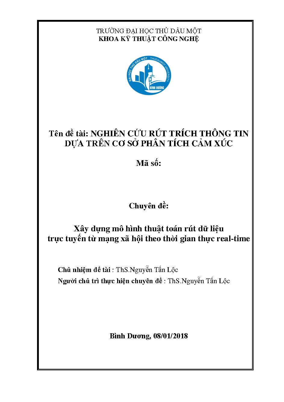 Nghiên cứu rút trích thông tin dựa trên cơ sở phân tích cảm xúc