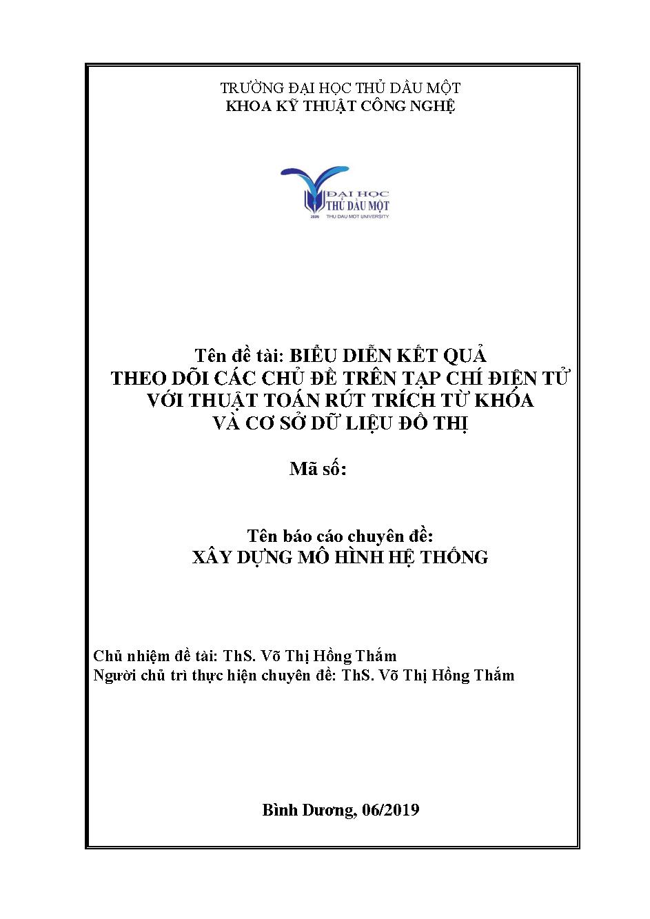 Biểu diễn kết quả theo dõi các chủ đề trên tạp chí điện tử với thuật toán rút trích từ khóa và cơ sở dữ liệu đồ thị