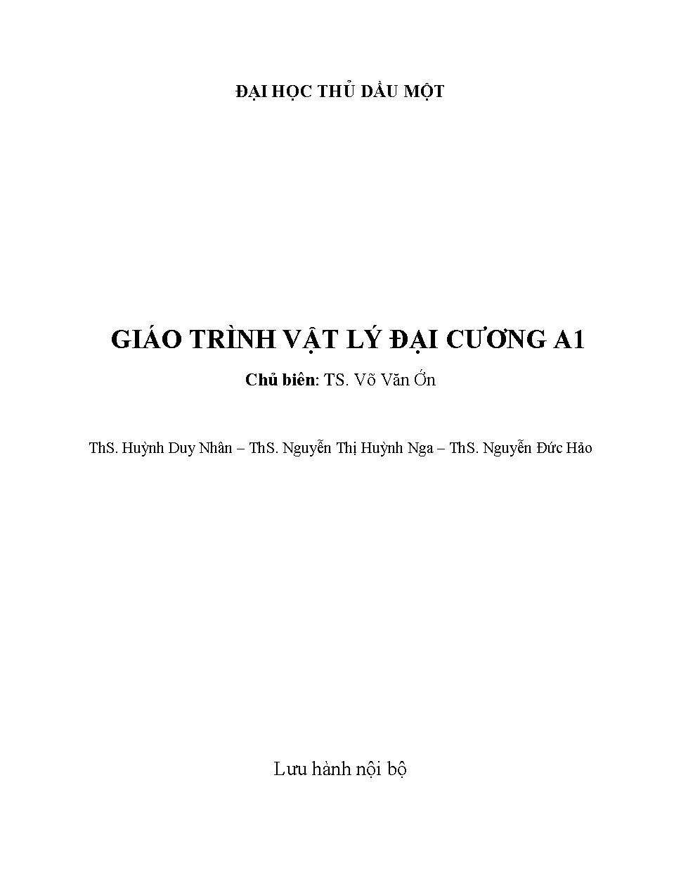 Giáo trình Vật lý đại cương A1