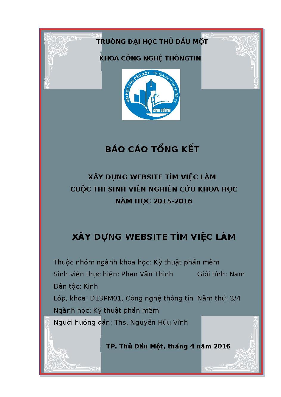 Xây dựng website tìm việc làm