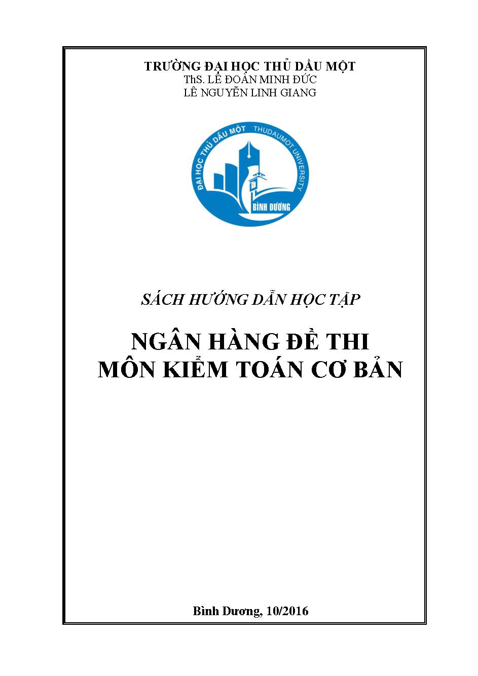 Ngân hàng đề thi trắc nghiệm môn Kiểm toán cơ bản