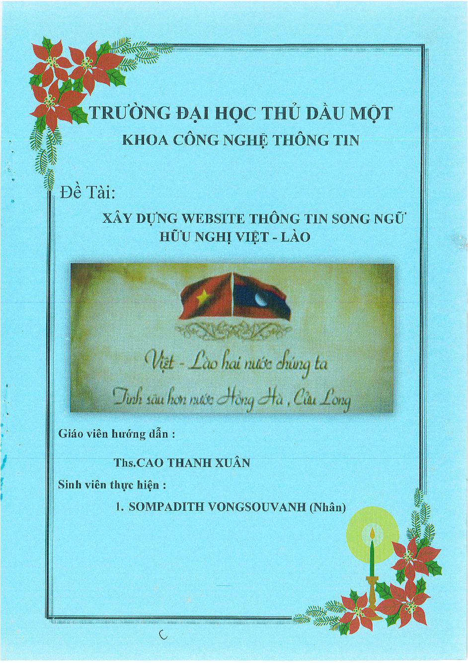 Xây dựng website thông tin song ngữ hữu nghị Việt - Lào