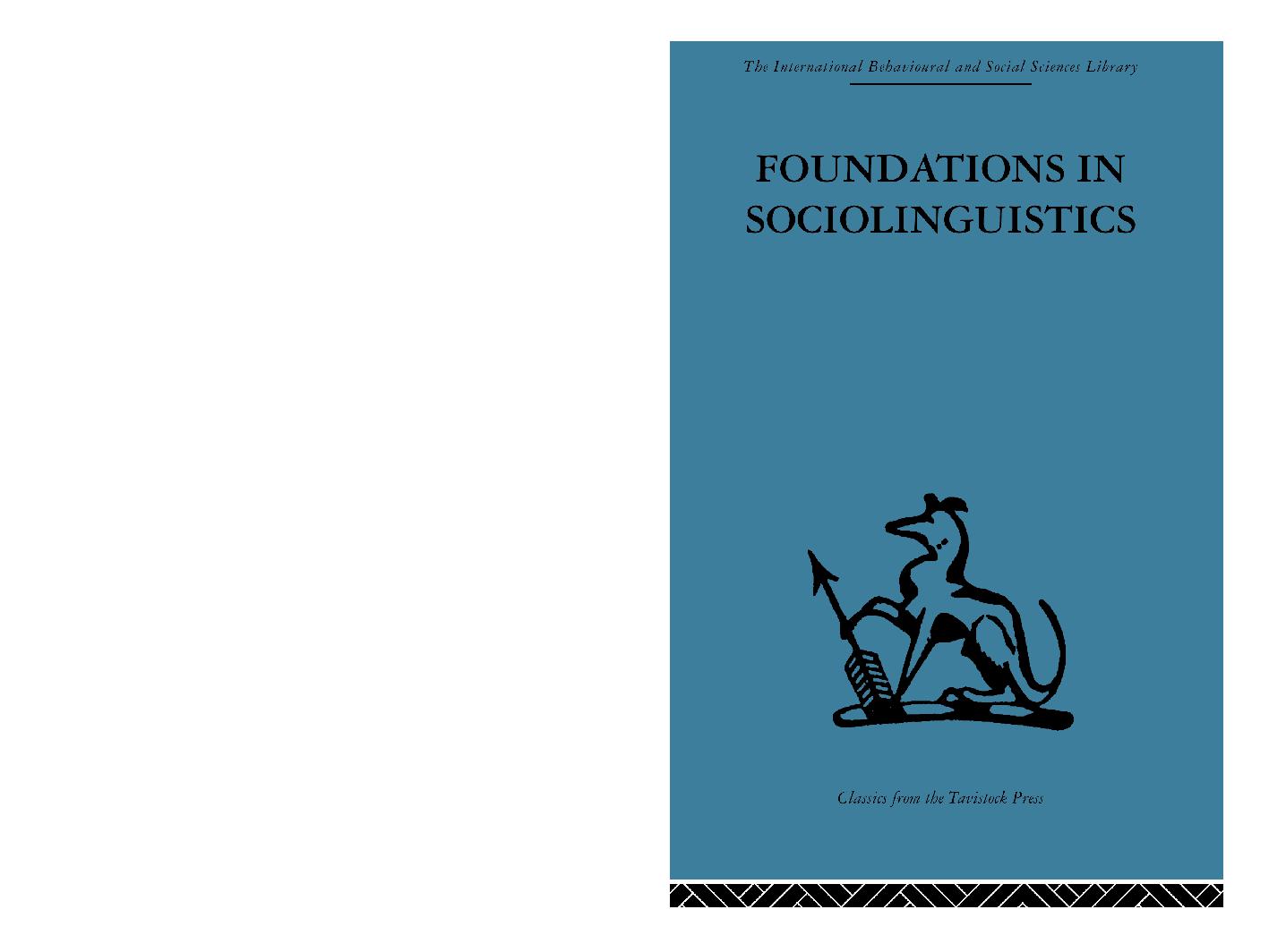 Foundations in sociolinguistics