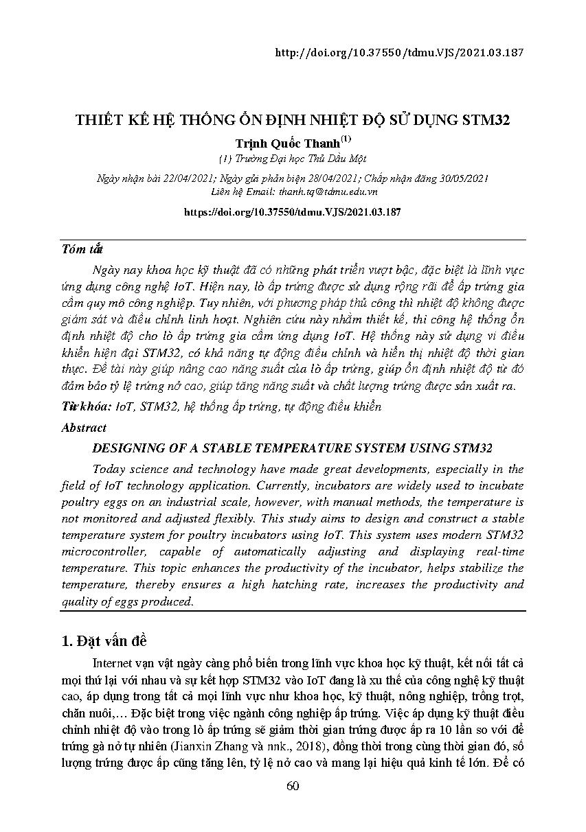 Thiết kế hệ thống ổn định nhiệt độ sử dụng STM32