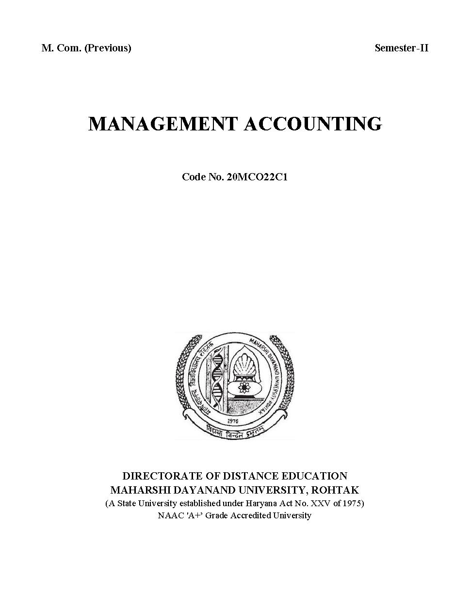 Management Accounting