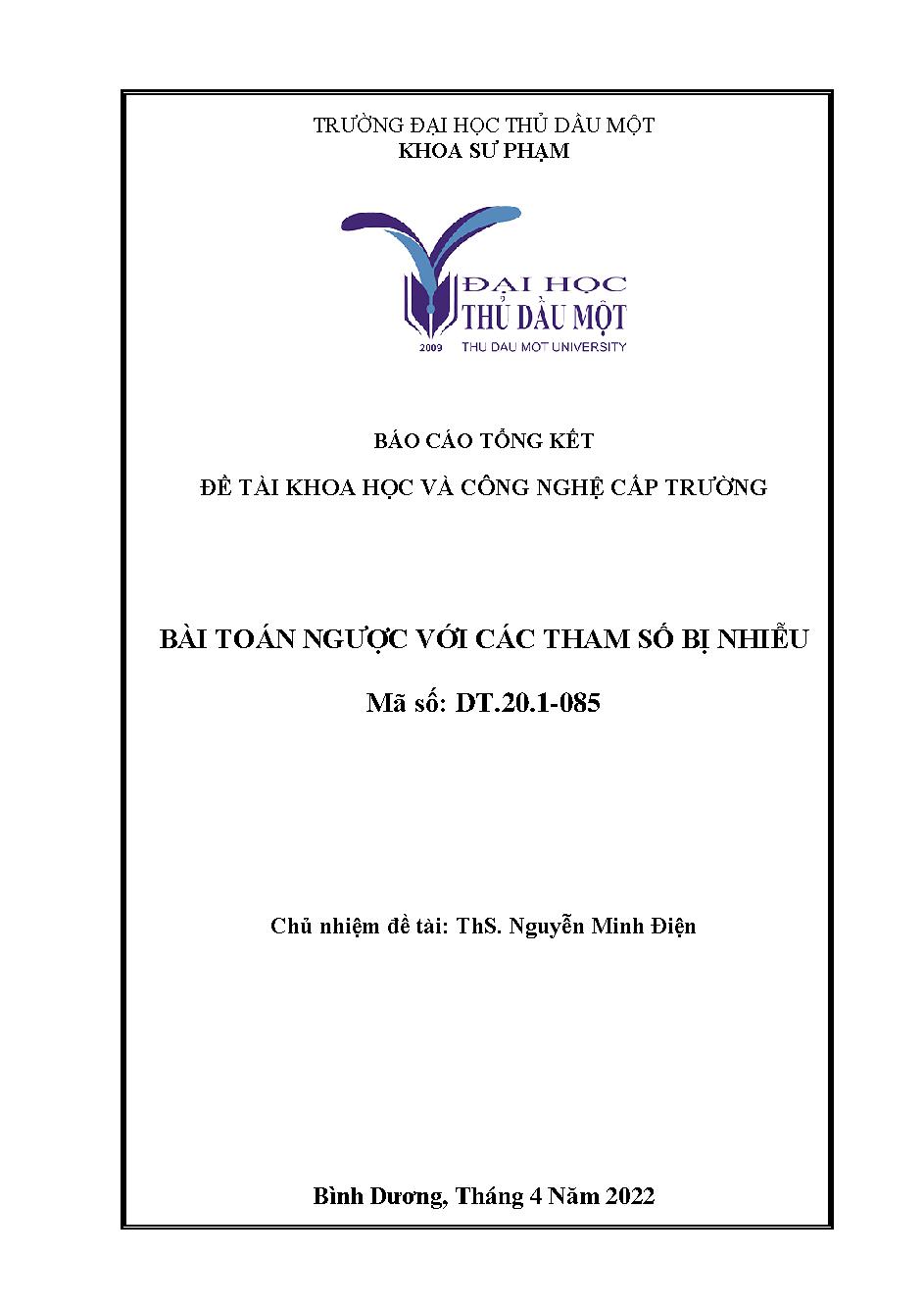 Bài toán ngược với các tham số bị nhiễu