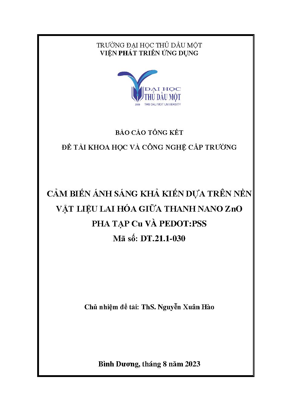 Xây dựng hệ thống phần mềm quản lý đề tài nghiên cứu khoa học của cán bộ, viên chức; quản lý lý lịch khoa học và kê khai các hoạt động khoa học của trường đại học Thủ Dầu Một