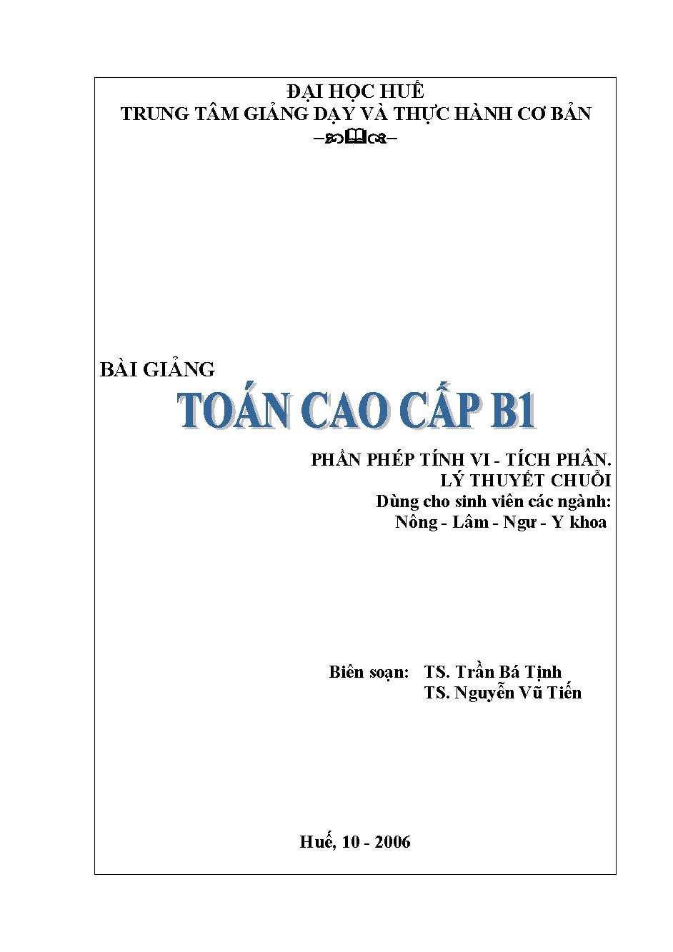 Toán cao cấp B1