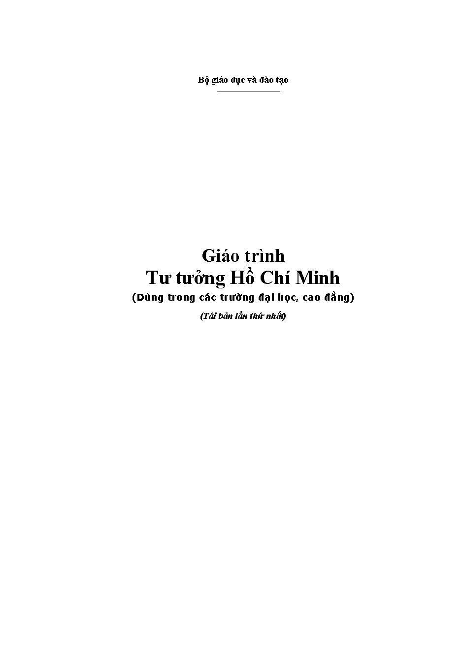 Giáo trình Tư tưởng Hồ Chí Minh